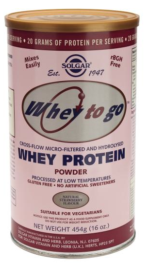Laboratorio Solgar Whey To Go sabor Fresa 454 g